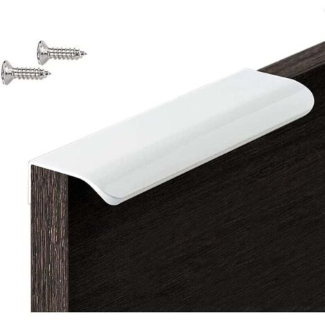 1 paquet (153,21,8 cm) de poignée de cuisine invisible blanche, poignée de meuble/salle de bain/armoire à coin arrondi