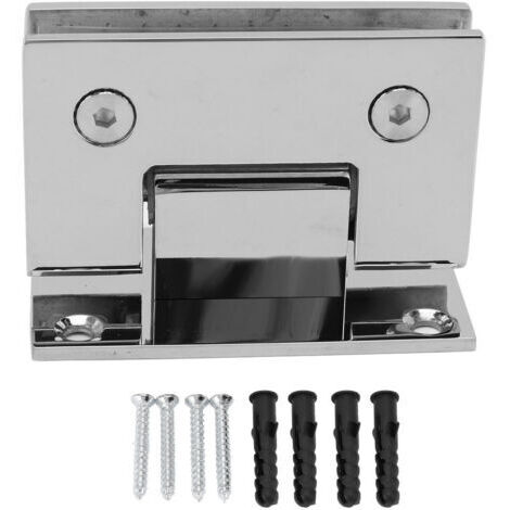 1 paquet de charnières de porte de douche à 90°, charnières robustes pour portes de douche en verre sans cadre, fixation par bride en acier inoxydable pour verre trempé de 8 à 12 mm, résistantes à la