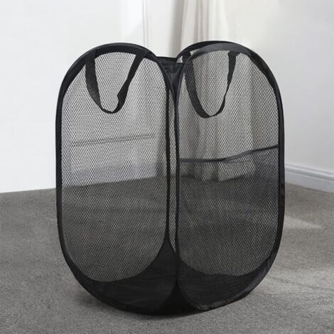 1 Paquet Grand panier à linge pliable en maille avec poignées pour chambre d'enfant, dortoir d'étudiant