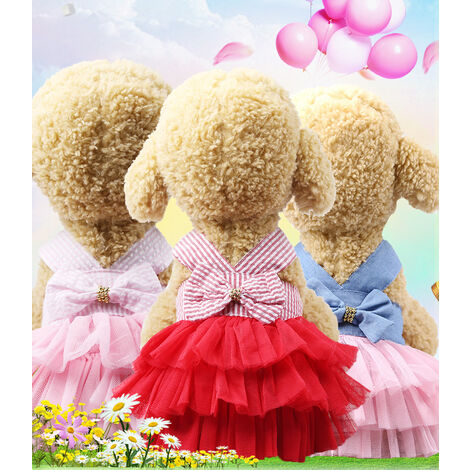 1 paquete de vestido para mascotas, lindo vestido de verano para perros, vestido de princesa para perros, atuendo de verano para cachorros, falda para perros, vestido con volantes para cachorros (colo