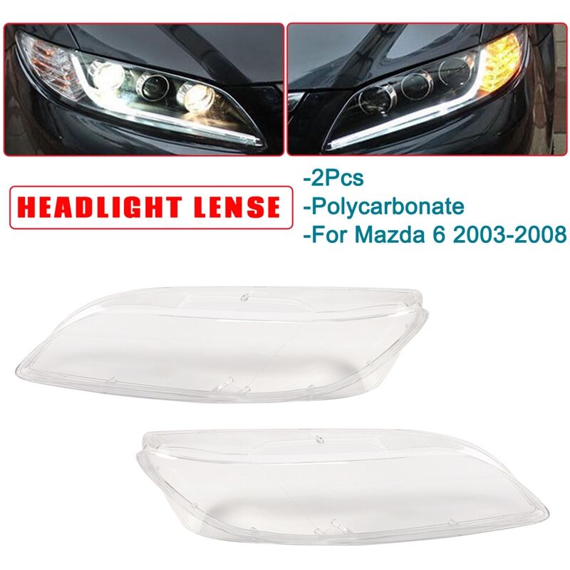 

1 par de 60 cm x 6 cm, faros delanteros de plástico para faros delanteros de coche, carcasa de repuesto para lámpara, cubierta de lente transparente