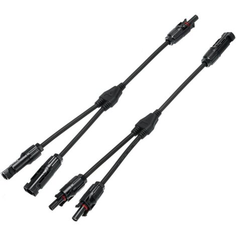 1 par de conectores para paneles solares (1 a 2 ramas), MC4 duraderos y seguros para familias (1 a 2)