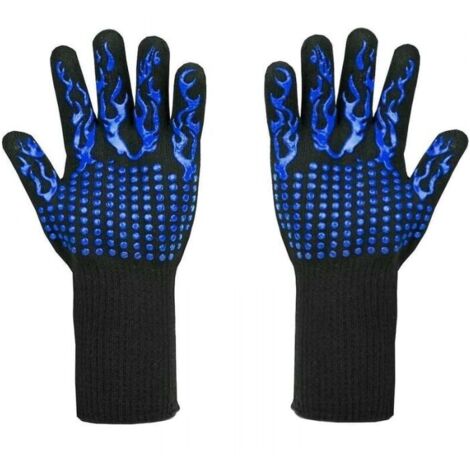 1 par de guantes de barbacoa resistentes al calor hasta 800 °C – Guantes resistentes a cortes nivel L5 – Guantes de cocina premium para asar, cocinar, hornear y soldar (33 cm)