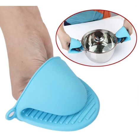 1 par de guantes de horno de silicona resistentes al calor, pinzas para cocinar, soportes de silicona antideslizantes para sartenes