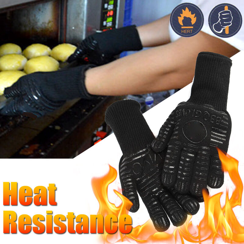 

1 par de guantes resistentes al calor aislante antideslizante protección de manos para barbero barbacoa horno cocina