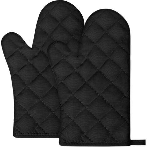 1 par de manoplas de cocina, guantes de cocina resistentes al calor: manoplas con relleno de algodón reciclado para cocinar sin que se resbalen, aptas para asar a la parrilla, hornear y cocinar en la 