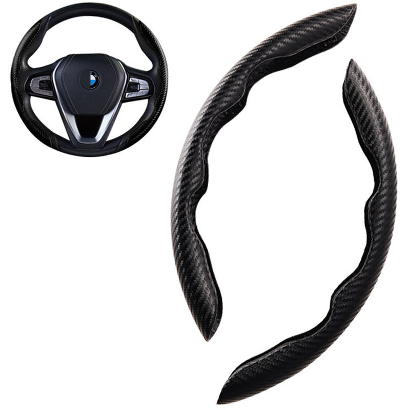 

1 par de nuevas cubiertas de fibra de carbono para volante para mujer y hombre, accesorio seguro y antideslizante para coche, protector de rueda de