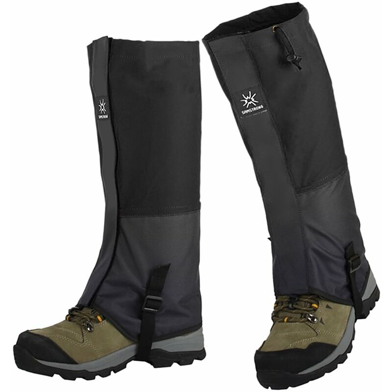 

Happyshopping - 1 par de polainas para botas de nieve para exteriores, polainas para zapatos con cordon ajustable, polainas para zapatos resistentes