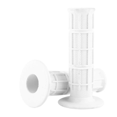 1 par de puños universales de silicona para manillar de motocicleta, 22/25 mm, 7/8", blancos