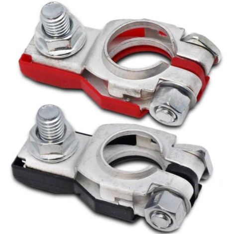 1 par de terminales de batería, conector de abrazadera para terminales positivos y negativos de automoción, conector de abrazadera para terminales de batería