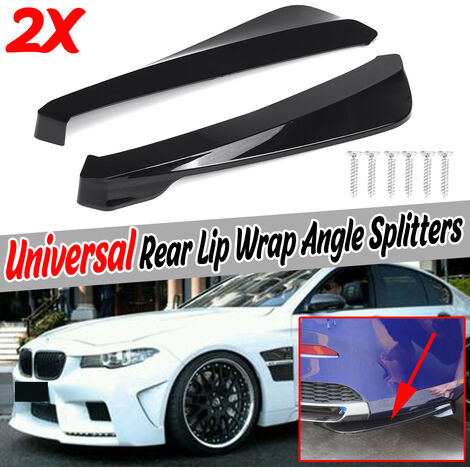 1 par Universal coche parachoques trasero labio difusor pato divisor protector de pala trasera de coche con pernos