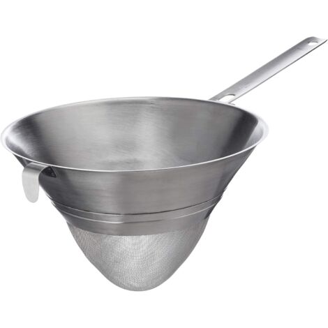 1 Passoire Chinois Maillé 24 cm, Acier Inoxydable, Gris Argent, Pour Cuisine Professionnelle