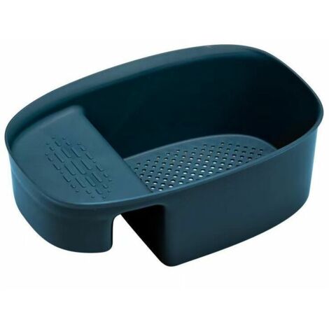 1 passoire d'évier, panier à légumes et fruits, passoire à déchets de cuisine, passoire à champignons, étagère de rangement suspendue pour la cuisine (bleu marine)