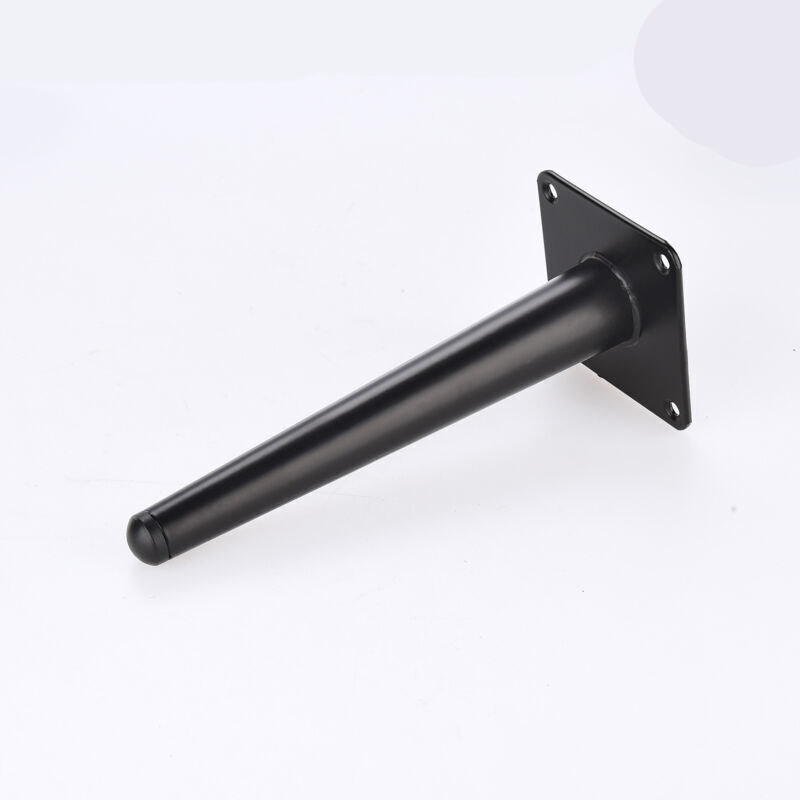 1 pc (20 cm droit conique mat noir) pieds de canapé meubles pieds en métal armoire de salle de bain meuble TV Table matériel pieds de Support
