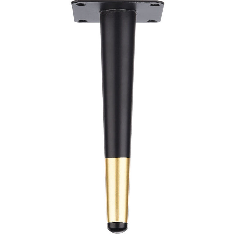 1 pc (20 cm droit conique noir avec or) pieds de canapé meubles pieds en métal armoire de salle de bain meuble TV pieds de support de matériel de