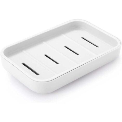 1 pc (blanc) Porte-savon de salle de bain avec égouttoir, économiseur de savon pour la douche, nettoyage facile, sec, empêche le savon mousseux