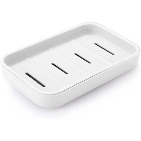 1 pc (blanc) Porte-savon de salle de bain avec égouttoir, économiseur de savon pour la douche, nettoyage facile, sec, empêche le savon mousseux