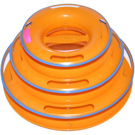 1 PC Cat Tracks Jouet pour chat - Niveaux amusants de jeu interactif - Circuit circulaire avec balles mobiles Satisfait les besoins de chasse, de poursuite et d'exercice de Kitty