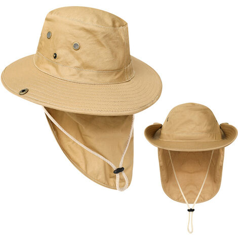 1 Pc Chapeau de soleil avec protection du cou pour homme et femme, casquette de pêche, respirant et pliable, bonnet avec cache-oreilles de camping et de marche, unisexe, taille unique
