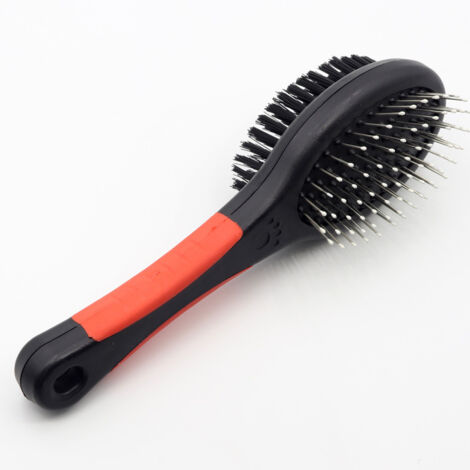 1 PC Double Face Pet Chien Peigne Longue Brosse À Cheveux Manche En Plastique Chiot Chat Massage Brosse De Bain Multifonction Pet Toilettage Outil M