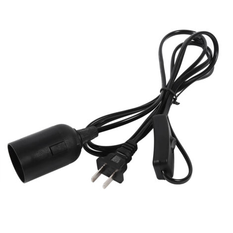 1 Pc E27 Suspension Pendant, Fixture Accueil Lampe Lustres Ampoule Prise Titulaire Cordon avec interrupteur Marche / Arrêt(Black EU Plug)