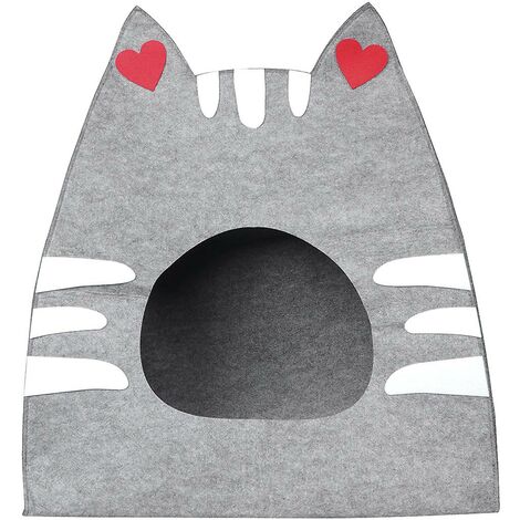 1 pc feutre chat nid pliable maison pour animaux de compagnie extérieur chat boîte Portable chaton maison pour maison parc (oreille de chat)
