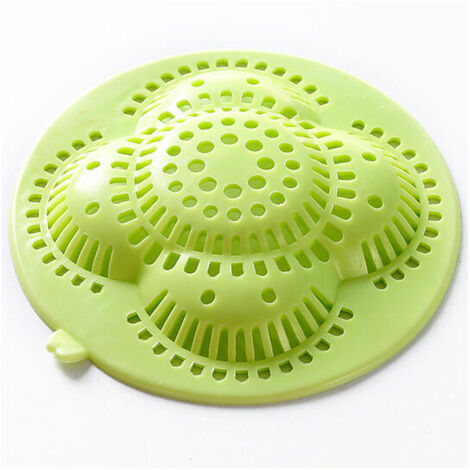 1 pc Filtre dévier en Plastique Crépine de Baignoire ou lavabo Couvercle du Drain en Motif de Fleurs Creuses Attrape-Cheveux pour la Cuisine ou Salle de Bains (vert)
