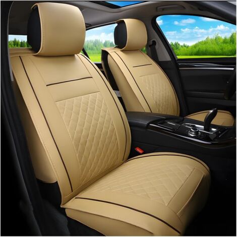 1 Pc Housse Siege Voiture Avant avec Dossier, Housse pour Voitures Sieges, Ensemble Complet Housses Voiture, Confortable Housse De Siège Avant, Tissu Respirant Et Protecteurs Siège(Beige)