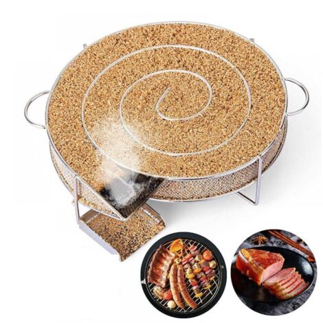 1 PC-Kaltraucherzeuger für Smoker Smoker Fish BBQ Grill, Outdoor BBQ BBQ Smoker Mesh Basket Wood Chip Storage Smoker Box