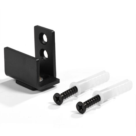 1 pc matériel en acier noir porte de grange coulissante bas mur montage Guide de sol avec vis