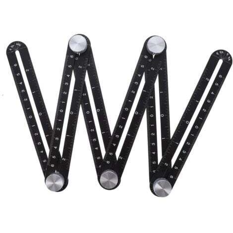 1 Pc Mètre Pliant Pour Carrelage Règle à Six Volets Outil De Gabarit De Trou D'ouverture De Tuile Ouvre-trou De Tuile Alliage D'aluminium Et Plas