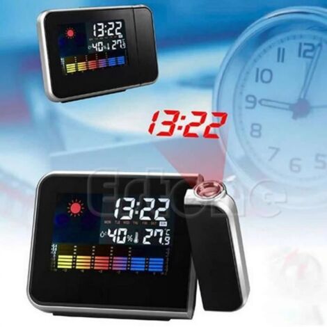 1 Pc Numérique Lcd Led Projecteur Réveil Projection Station Météo Thermomètre