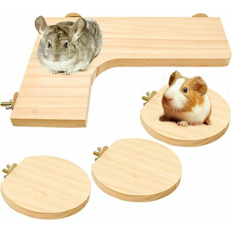 1 pc plate-forme de pédale en bois en forme de L, 3 pièces en bois naturel perroquet Hamster pied rond, Rat activité accessoires de Cage à oiseaux