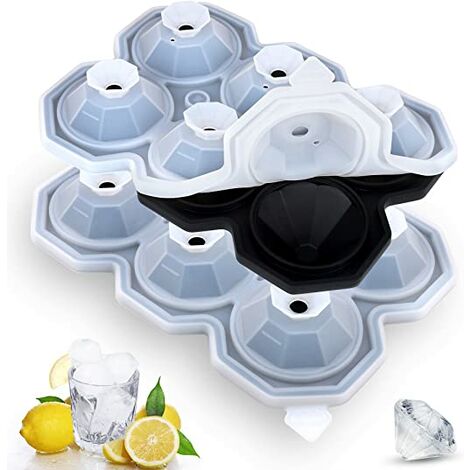 1 Pc Plateau à Glaçon avec Couvercle Paquet , Moule à Glaçons en Diamant 6 Grilles bac Glacon Silicone Couvercle Bebe, Petit Pot Bébé