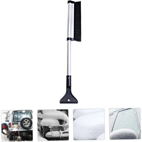 1 Pc Silver Pelle à Neige Brosse à ， télescopique Neige de Voiture Glace ，Amovible Balai de déneigement Ice Scraper grattoi Fournitures de Voiture Alliage d'aluminium
