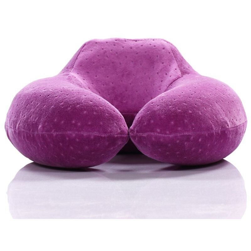 1 pc U-En Forme De Cou Oreiller En Mousse à Mémoire Voiture Voyage Avion Soutien Tête Coussin Bureau Confortable Violet