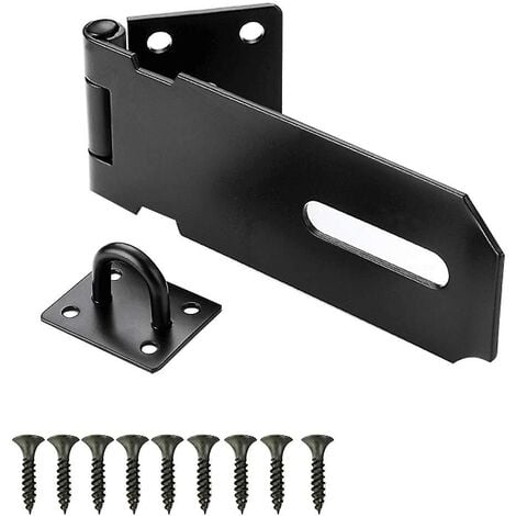 QIEDIE 1 pces de moraillon de cadenas en acier inoxydable, ensemble de moraillons et d'agrafes pour verrou de porte, moraillon de sécurité, cadenas, agrafe, fermoir de hangar avec vis, pour hangar