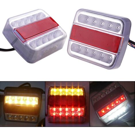 1 Pcs 12V LED Trailer Tail Lights Truck Rear Lamp Brake Light Waterproof Universal for Car Truck Lorry Caravan Trailers