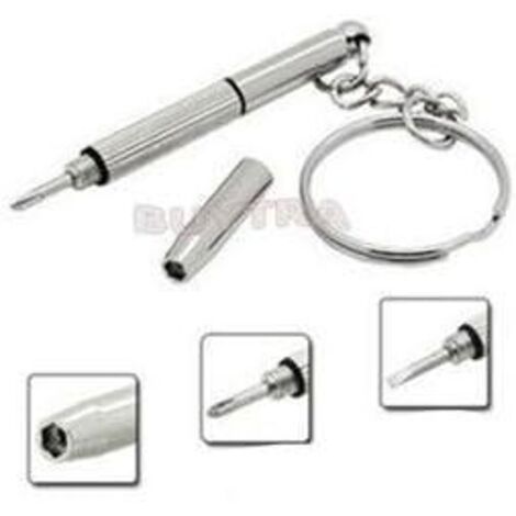 1 pcs 3 in1 Tournevis Lunettes en forme de lunettes de soleil montre kit de réparation avec porte-clés