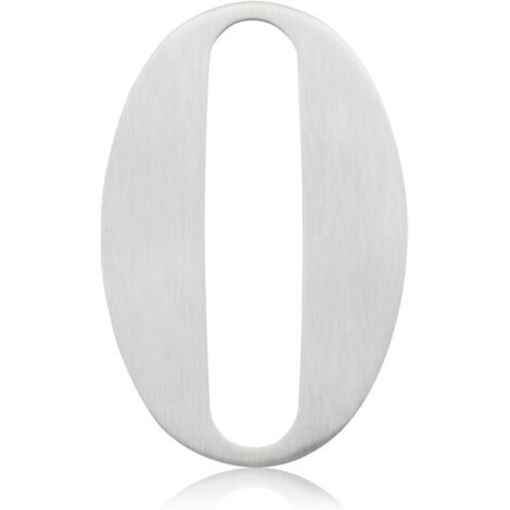 1 Pcs 75mm Hauteur (3 Inch) Satin Nickel Ruban Autocollant Numéro de Porte 0 Acier Inoxydable 304 Numéro de Maison, Convient pour Porte Avant, Bois, Composite, UPVC