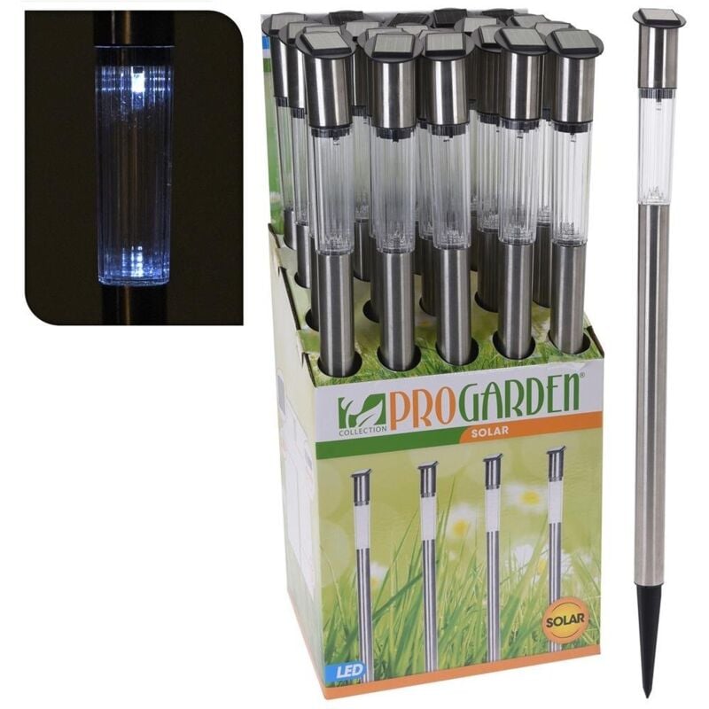 Koopman - Lampe de jardin solaire led Pro Garden 3x70 cm Acier inoxydable