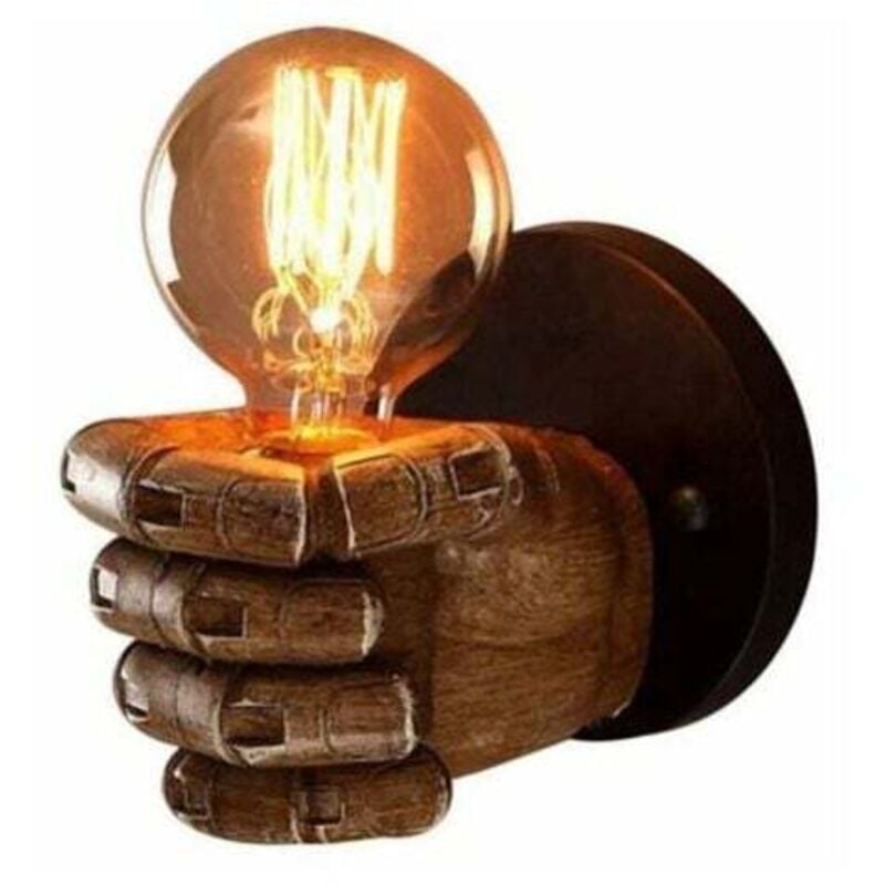 1 pcs Applique murale de poing de main droite retro en resine du style de decoration de Loft industriel antique,applique murale E27 vis-.. Debuns