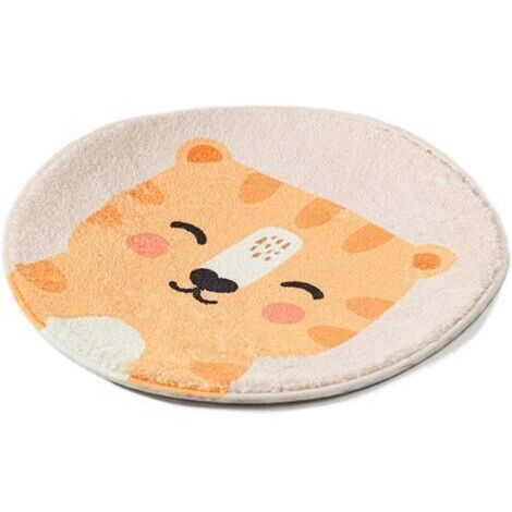 1 Pcs Coussins de Chaise Interieure Coussin d'Assise Rond pour Enfants Doux Confortable Dessin Animé Motif Tigre Rembourrés pour Chambre d'enfant Maison et du Canapé(30x30cm)
