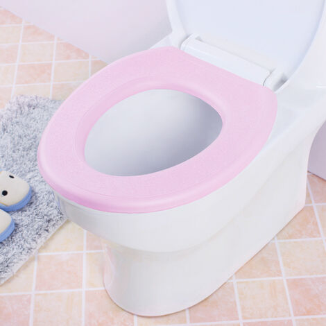 1 pcs étanche en Mousse EVA Coussin de siège de Toilette Lavable en Paste-Type Lunette WC Tapis de Tampon, Forme O rose