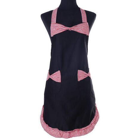 1 Pcs Femme Tablier, Tabliers Noirs Pour Femmes Avec 2 Poches, Tabliers De Cuisine Impermables, Tablier De Chef Pour Cuisiner, Jardiner, Tabliers