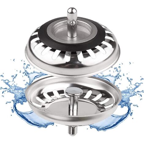 1 PCS Filtre évier Cuisine, Bouchon d evier, Couvercle de filtre évier cuisine, Filtre à évier en acier inoxydable, Bouchon evier inox, Diamètre de 80 mm-Fei Yu
