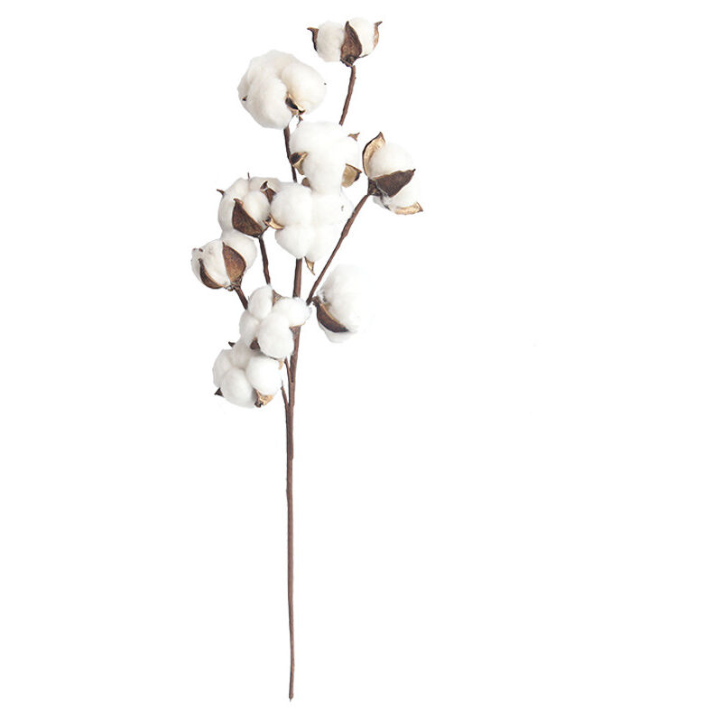1 pcs Fleur de coton artificielle séchée Branche florale artificielle Scène