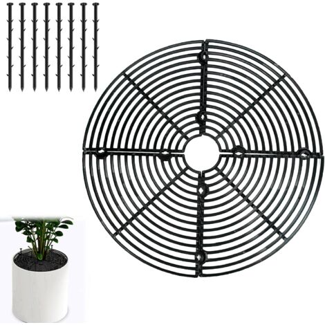 1 Pcs Grille de Protection pour Plantes, Grille Protection Chat Pot de Fleurs 30 cm, Cache-Pot Réglable avec Kit Fixation ABS, Protège contre Chats, Enfants et Animaux Domestiques