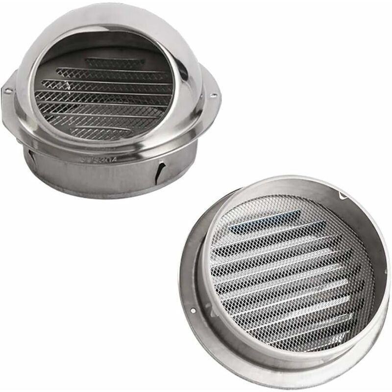 1 Pcs Grille de Ventilation d'Aération 100mm -Hotte d'air Murale Bouche aération en Acier Inoxydable Avec Maille Anti Insectes pour hotte aspirante