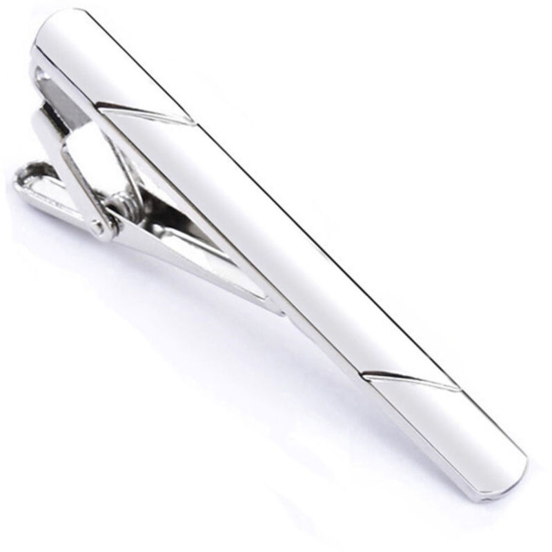 1 Pcs Homme Pinces à Cravate pour Hommes,5.8x0.6cm Argent brossé